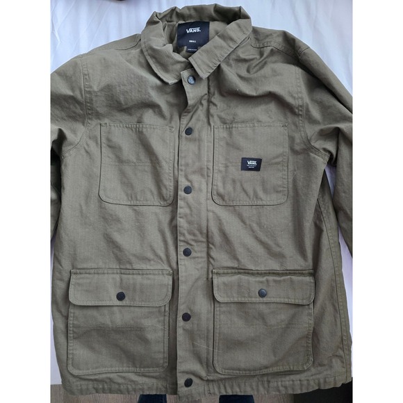 Vans Men's Utility‎ Jacket Field Workwear Green Small Button Front Casual